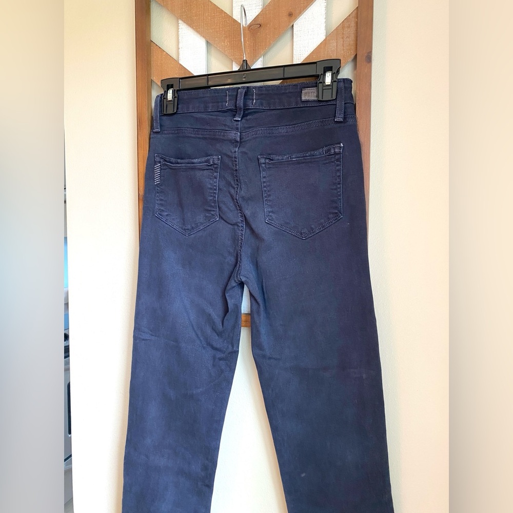 GUC PAIGE 25 Hoxton Straight Crop Raw Hem 26x22.5 Washed Blue-Black Faded